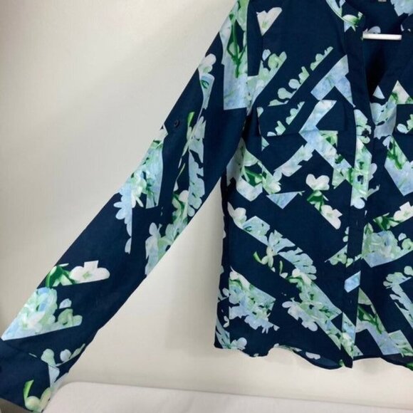 Womens Calvin Klein Floral Trellis Button Blouse Shirt S - Picture 3 of 8